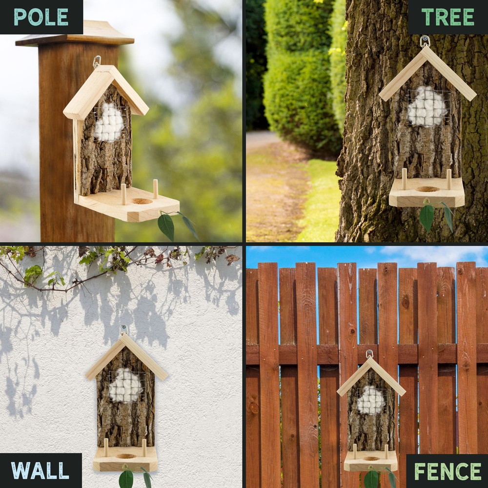 Backyard Hummingbird Nester; Rustic Handmade Hummingbird Nest Builder