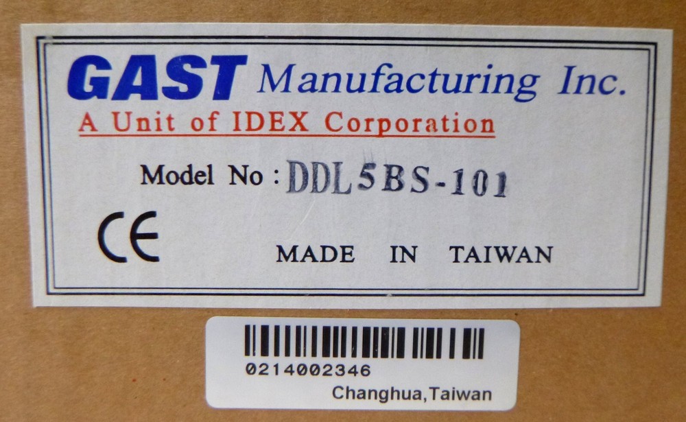 Gast DDL5BS-101 Small Capacity Linear Vacuum Pump / Compressor
