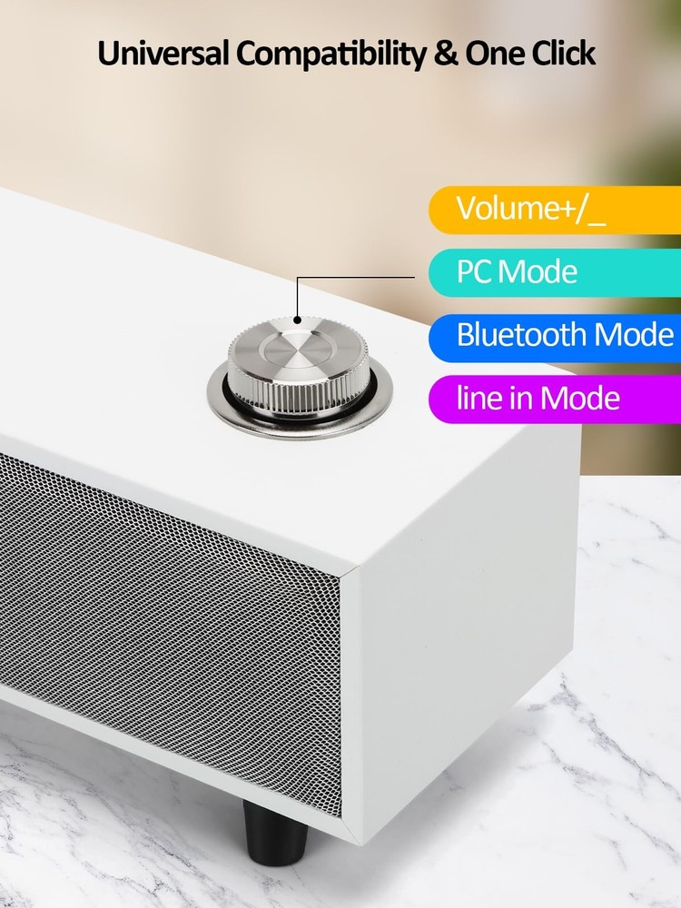 10W Computer Sound Bar Bluetooth 5.0 RCA Input USB Powered PC Speaker K01