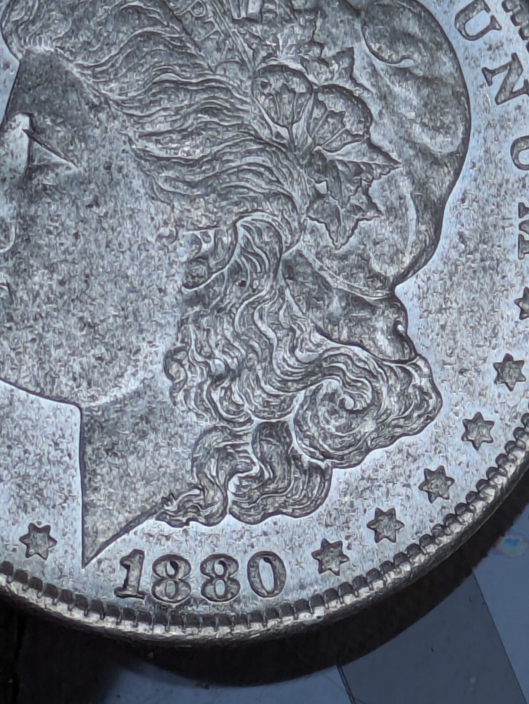 1880 S Morgan Silver Dollar Uncirculated Some Toning