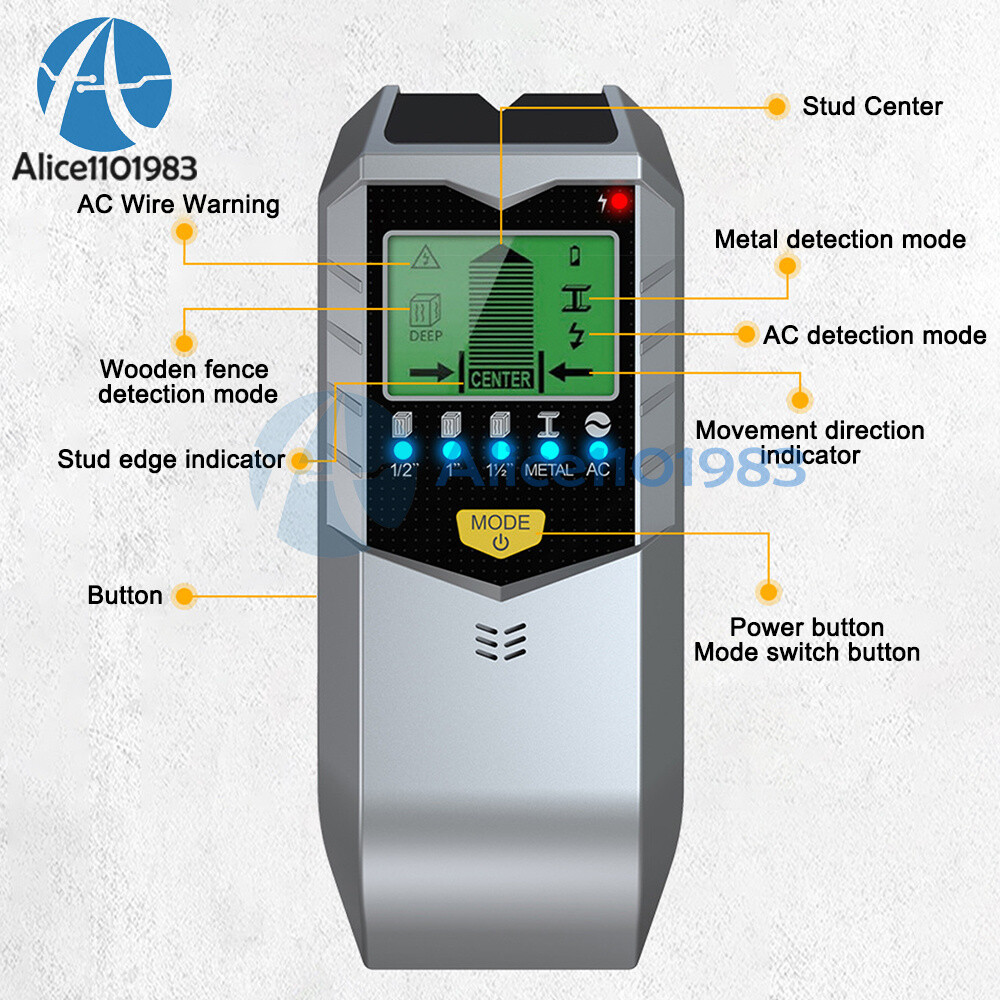 Stud Finder 5 in 1 Multi-Function Wall Stud Sensor Detector with LCD Display