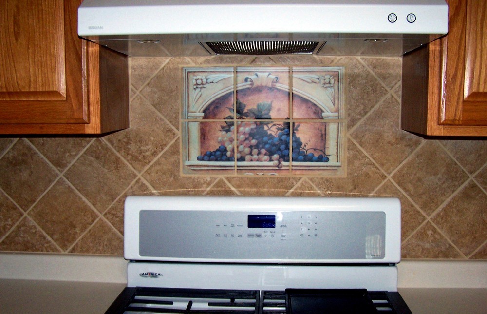 24 x 18 Mural Ceramic Grape Arch Backsplash Tile #110