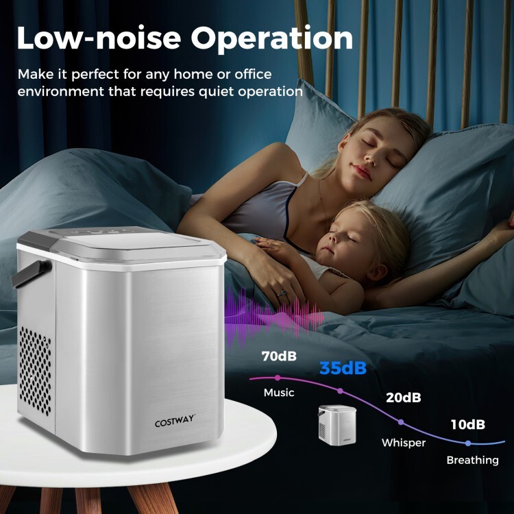 Home Kitchen Countertop Ice Machine Portable Ice Cube Maker With Self-Cleaning