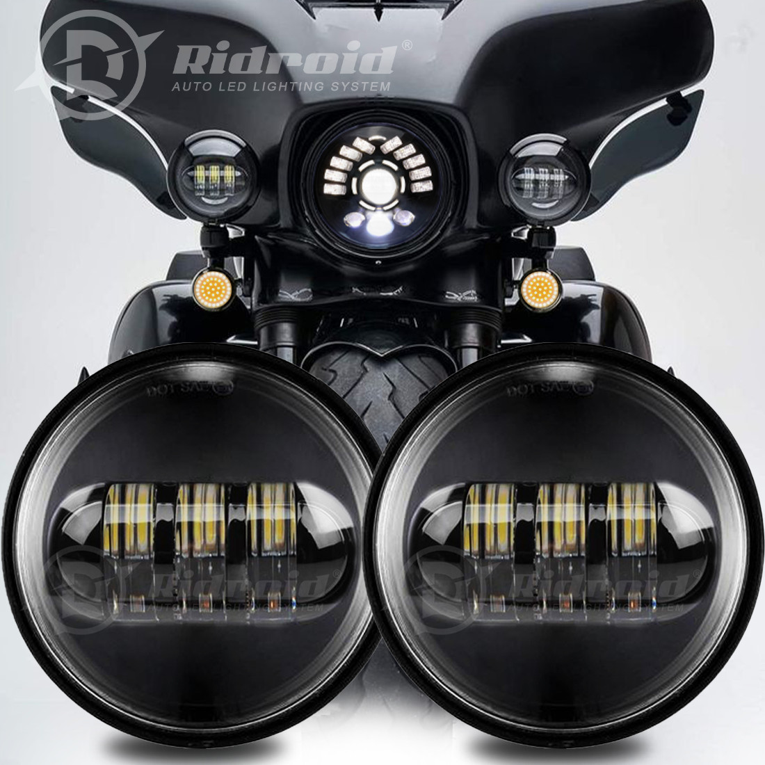 4.5 inch LED Spot Fog Passing Lights For Harley Street Glide Special FLHXS FLHX