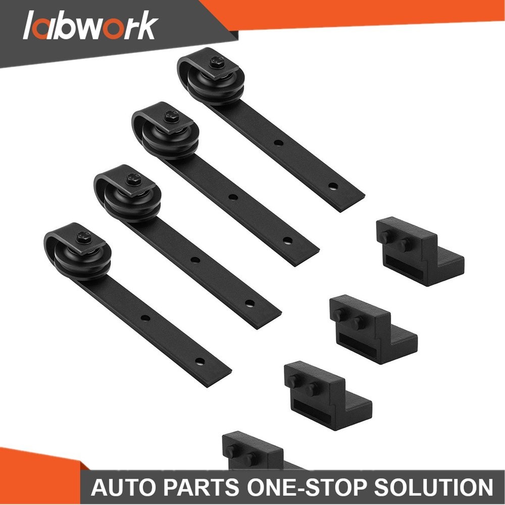 Labwork 12FT Barn Door Hardware with Rollers for Bypass Closets
