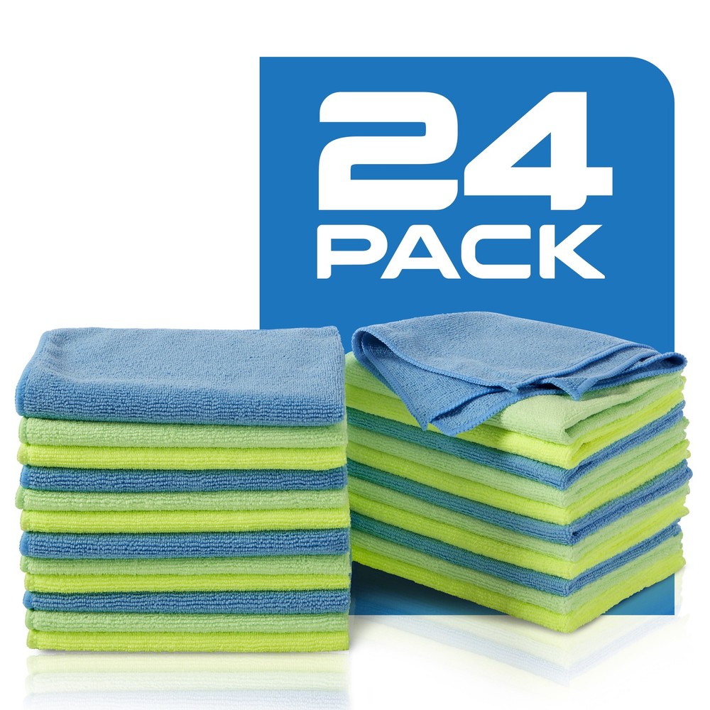 Zwipes Microfiber Cleaning Cloths, Multicolor, 24 Pack,Reusable