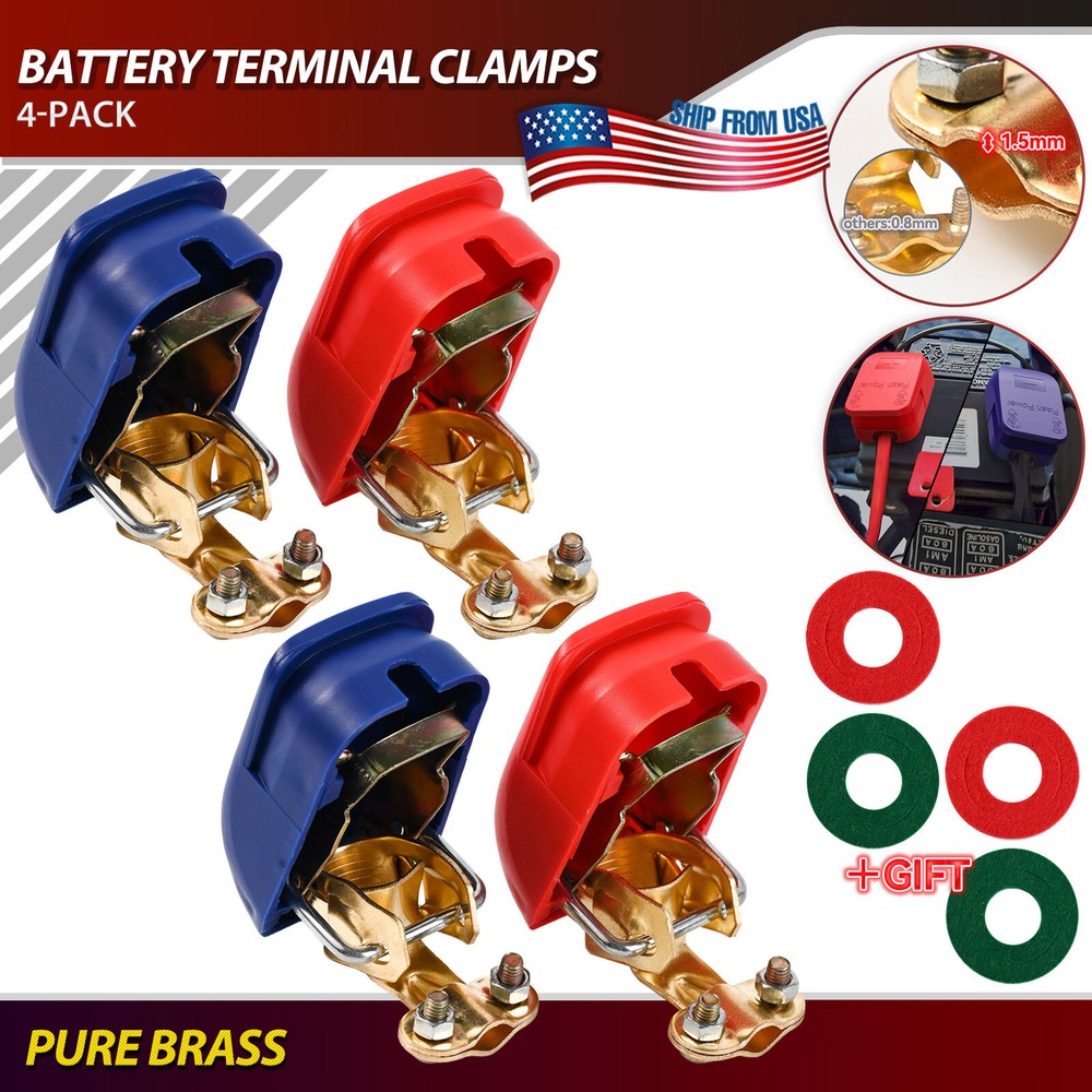 4pc Car Battery Terminal Connector Clamp Adjust Disconnect Quick Release Tool A