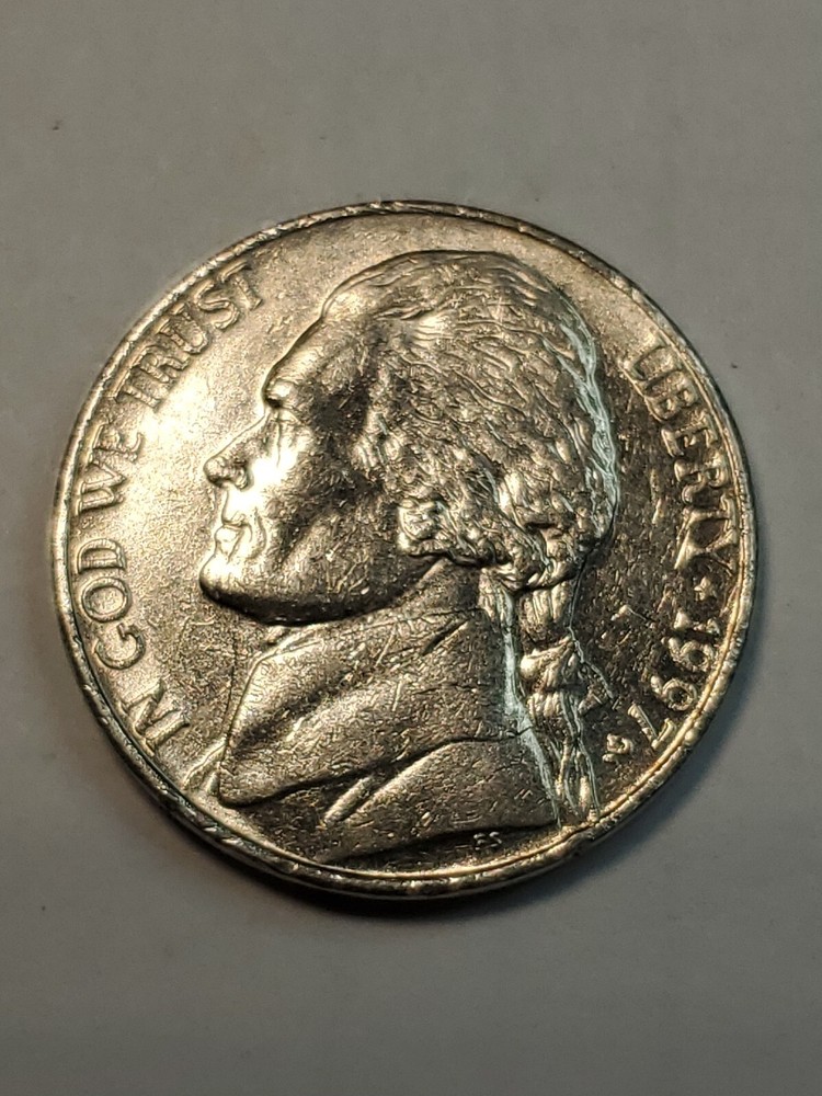 1997p Doubling On Column On Reverse Jefferson Nickel#71