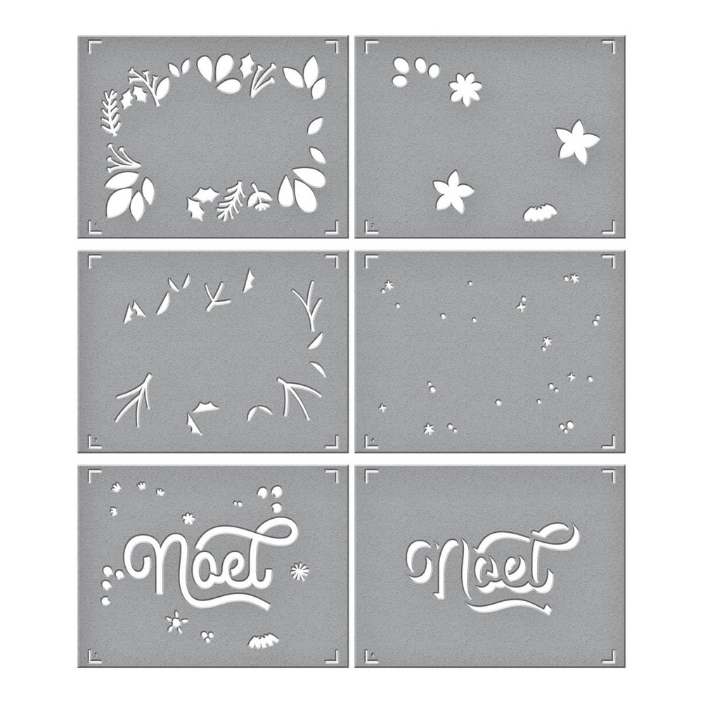 Spellbinders Noel Foliage Bundle Stencil & Die, Clear & Metal