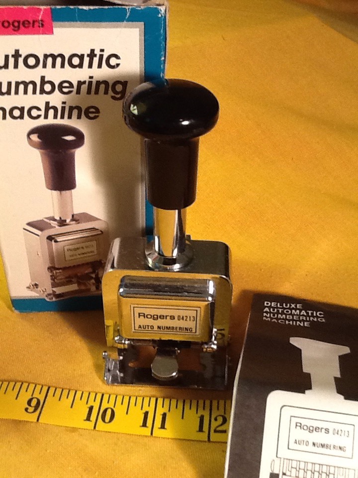 W.T. Rogers Automatic Numbering Machine Model 04213 Vintage