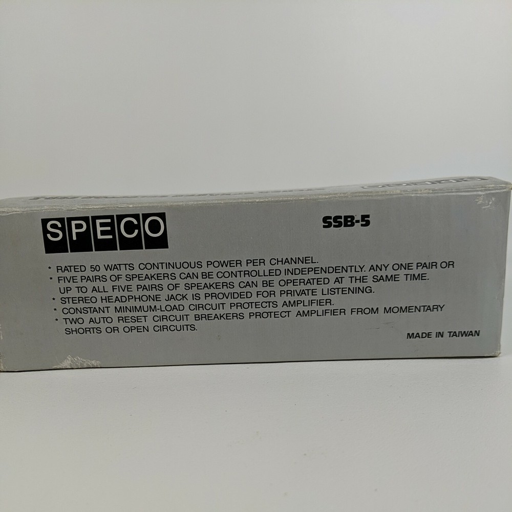 SPECO Stereo Speaker Selector SSB-5