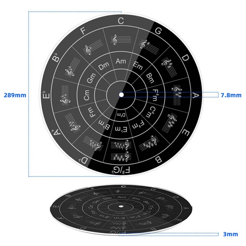 Vinyl Record Gasket Acrylic Five Degree Circle Pattern Music Elements
