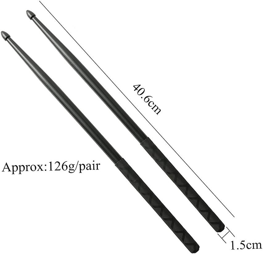 Nylon Drum Sticks for Drum Set 5A Light Durable Plastic Exercise ANTI-SLIP Handl