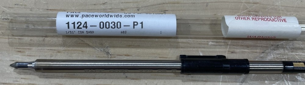 Pace 1124-0030-P1 Soldering Tip, 1/32" Conical Sharp, For Use w/ TD-100A