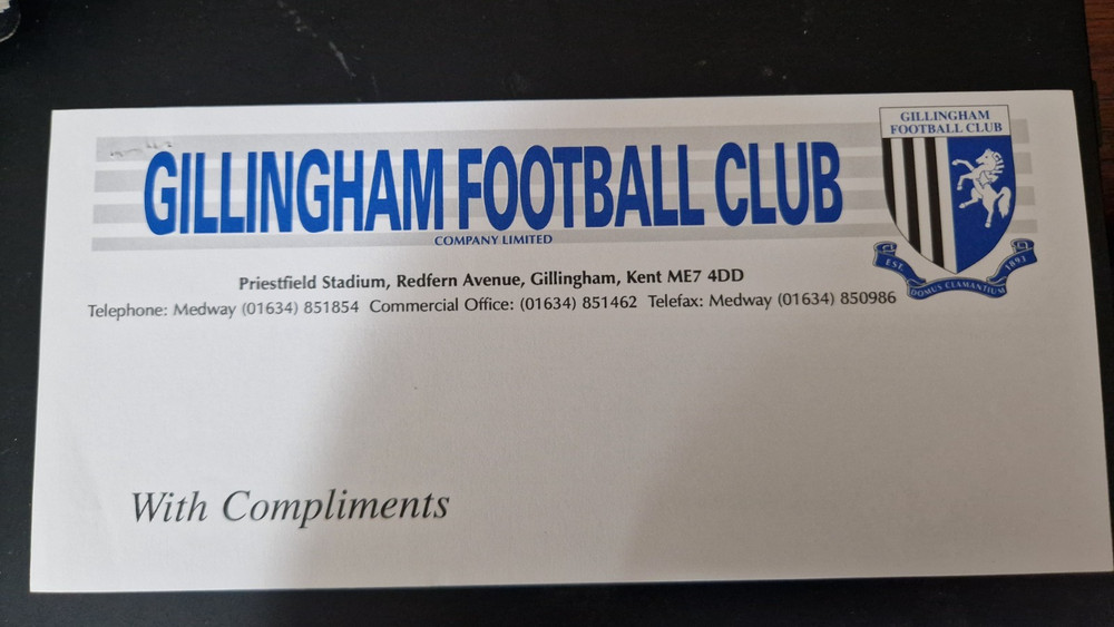 Gillingham - compliments slip