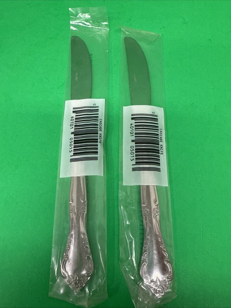2 Estia Cascade Stainless Flatware Dinner Knife 8 5/8"