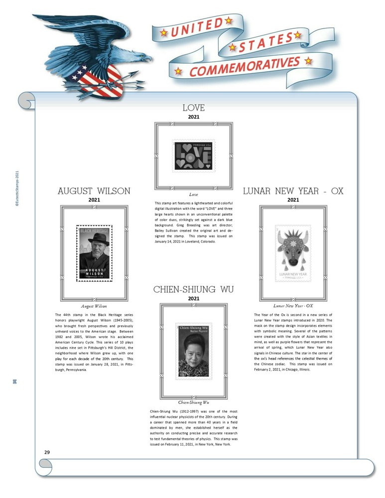 2021 U.S. Commemorative Singles SIMPLIFIED Supplement (White Ace Alternative)