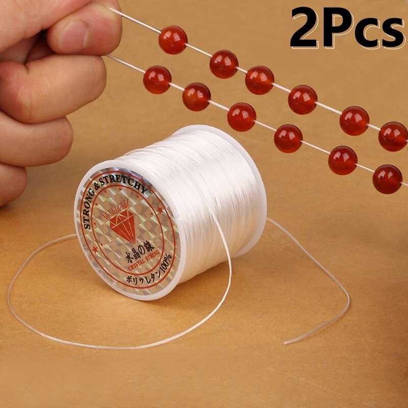 54 Yards Crystal Elastic Cord String Wire Beading Thread DIY Jewelry Making 2PCS