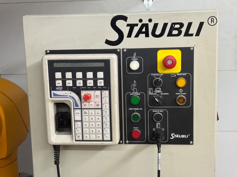 Staubli 6-axis RX130L Robot arm with CS7 Controller and Adept module, Tested.