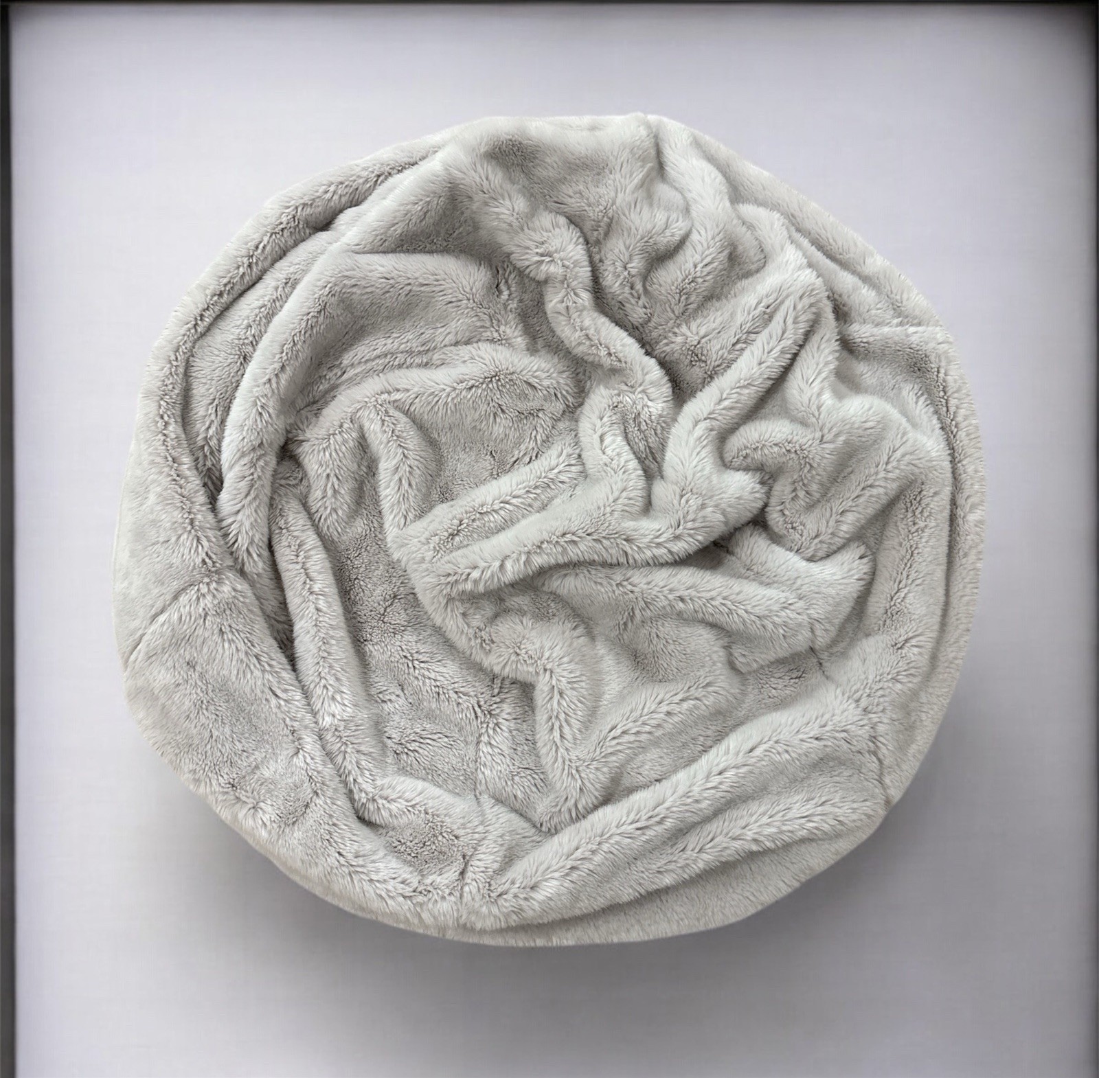 Pottery Barn Faux Fur Bean Bag Chair Cover Light Gray 31” MINT