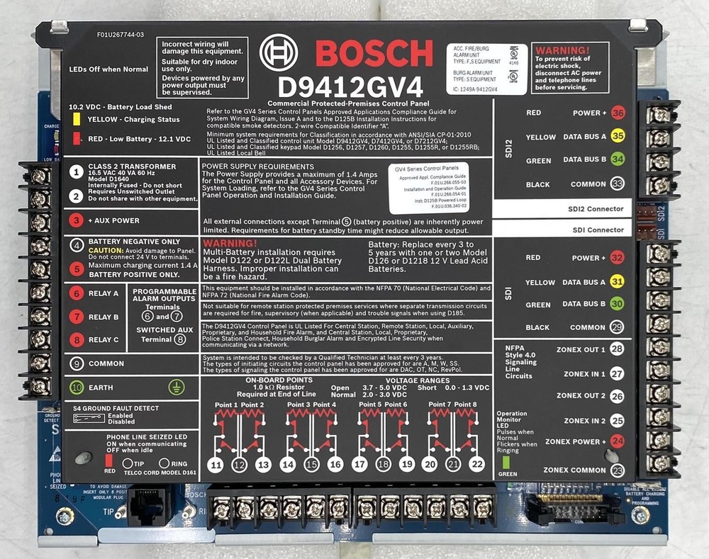 BOSCH D9412GV4 SECURITY CONTROL PANEL
