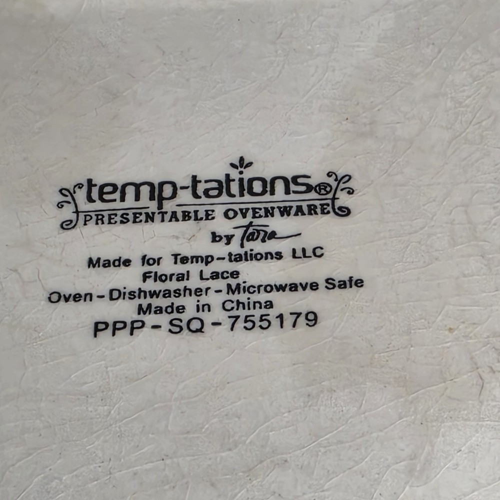 Temptations by Tara Floral Lace Rectangular Serving Tray Platter