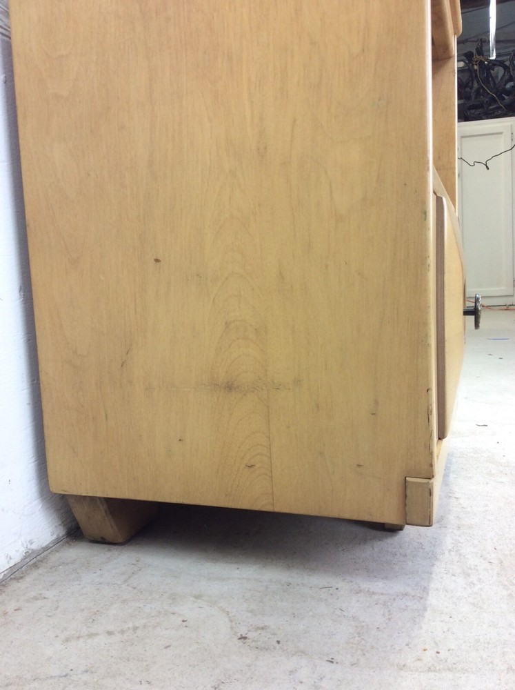 Mid Century Modern Maple Nightstand with One Drawer