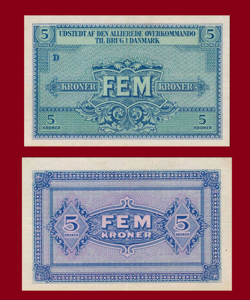 danmark 5 kroner 1945  /   Copy