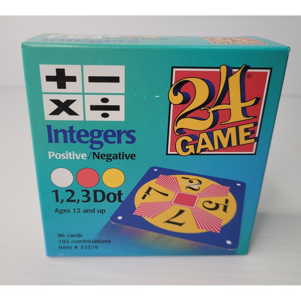 24 Game Math Flashcards Integers #33576 Homeschool Study Tool Learning