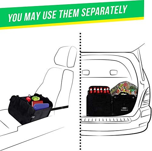 4 Compartment Separable Collapsible Car Trunk Storage 4-section XXL black