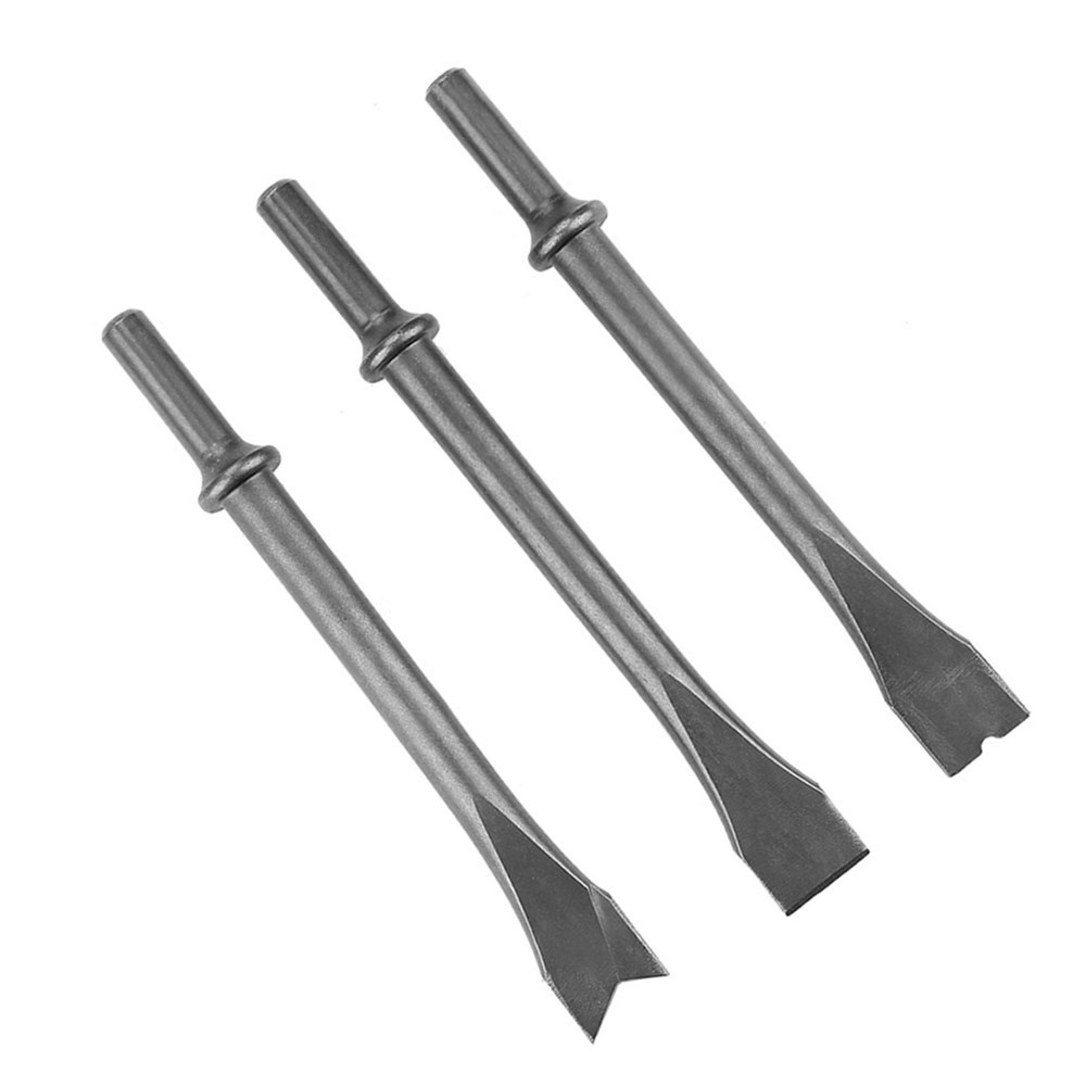 3pcs Air Hammer Chisel Set Extra Long Round Shank Pneumatic Hammer Bit Set❀