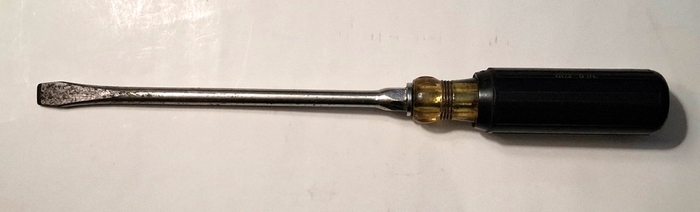 M KLEIN & SONS SCREWDRIVER 602 3/8 X 8" FLAT BLADE RUBBER/PLASTIC HANDLE
