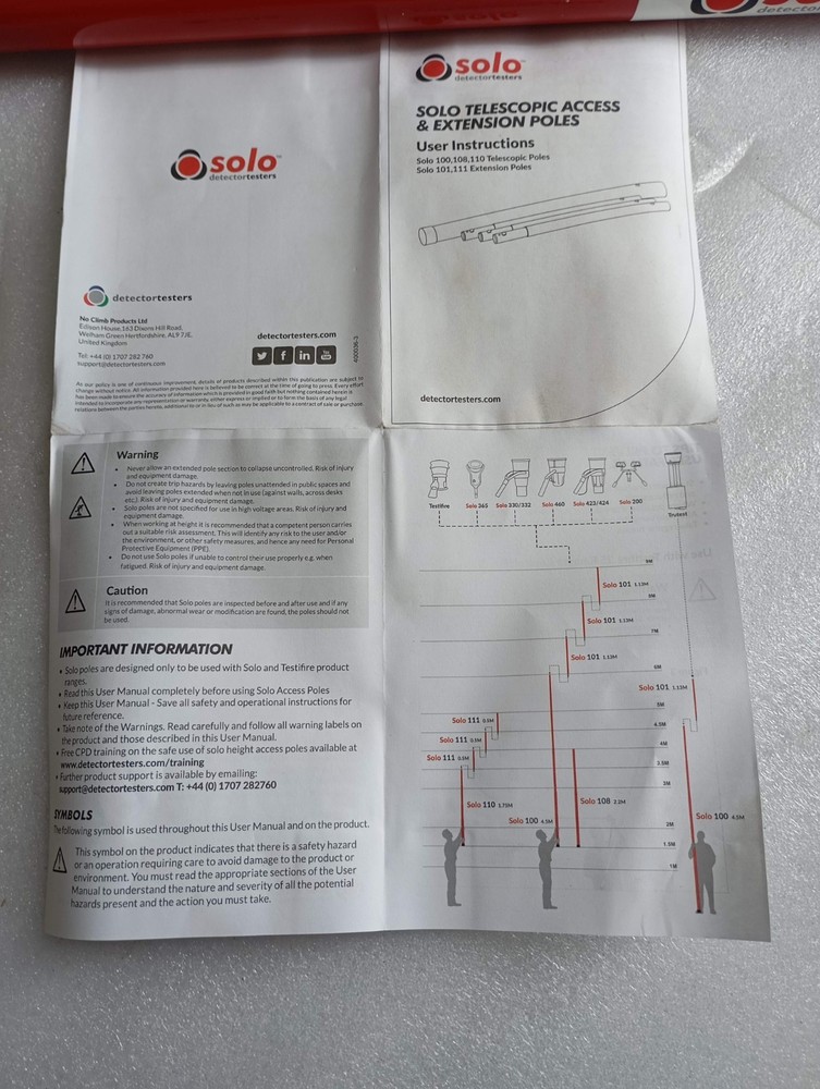 SOLO 101-001 single-section fibreglass extension pole