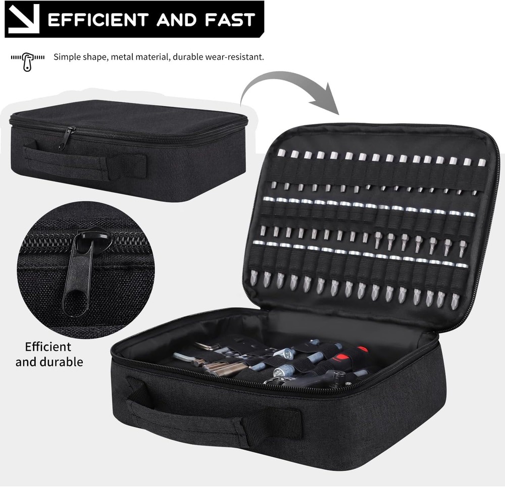 138 Hole Portable Socket Organizer, Drill Bit Organizer Black