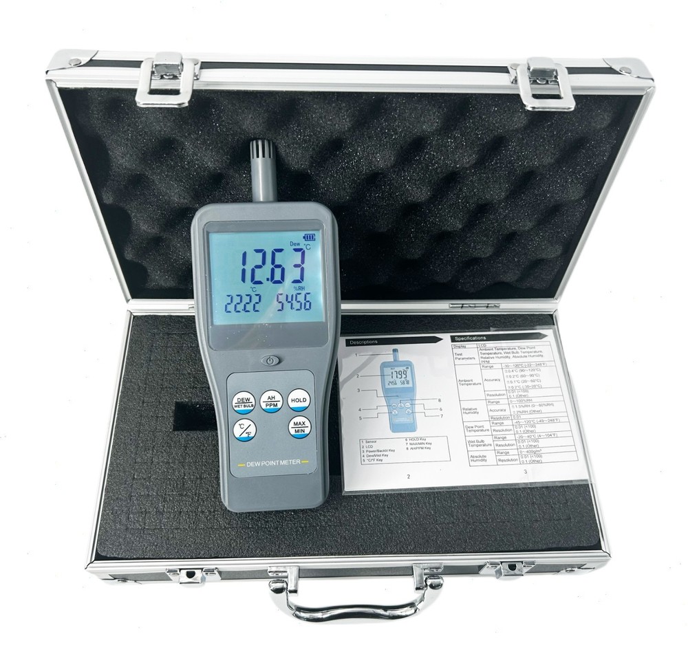 Digital Humidity Temperature Dew Point Meter with PPM Range 0~50000 Resolution 1