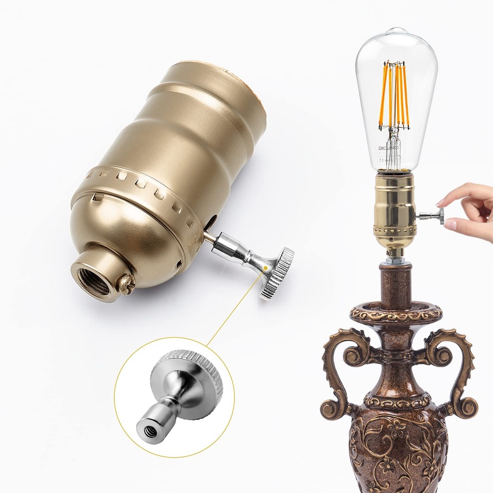 Lamp Turn On/Off Switch Knobs Replacement, Metal Lamp Switch Knob for Univers...