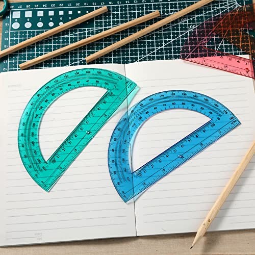 Pieces Protractors Bulk Plastic 180 Degrees Inch Translucent Protractors for 6