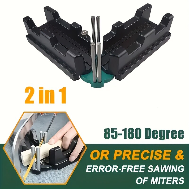 Portable 2-in-1 Miter Tool - Durable Plastic, Non-Slip Grip