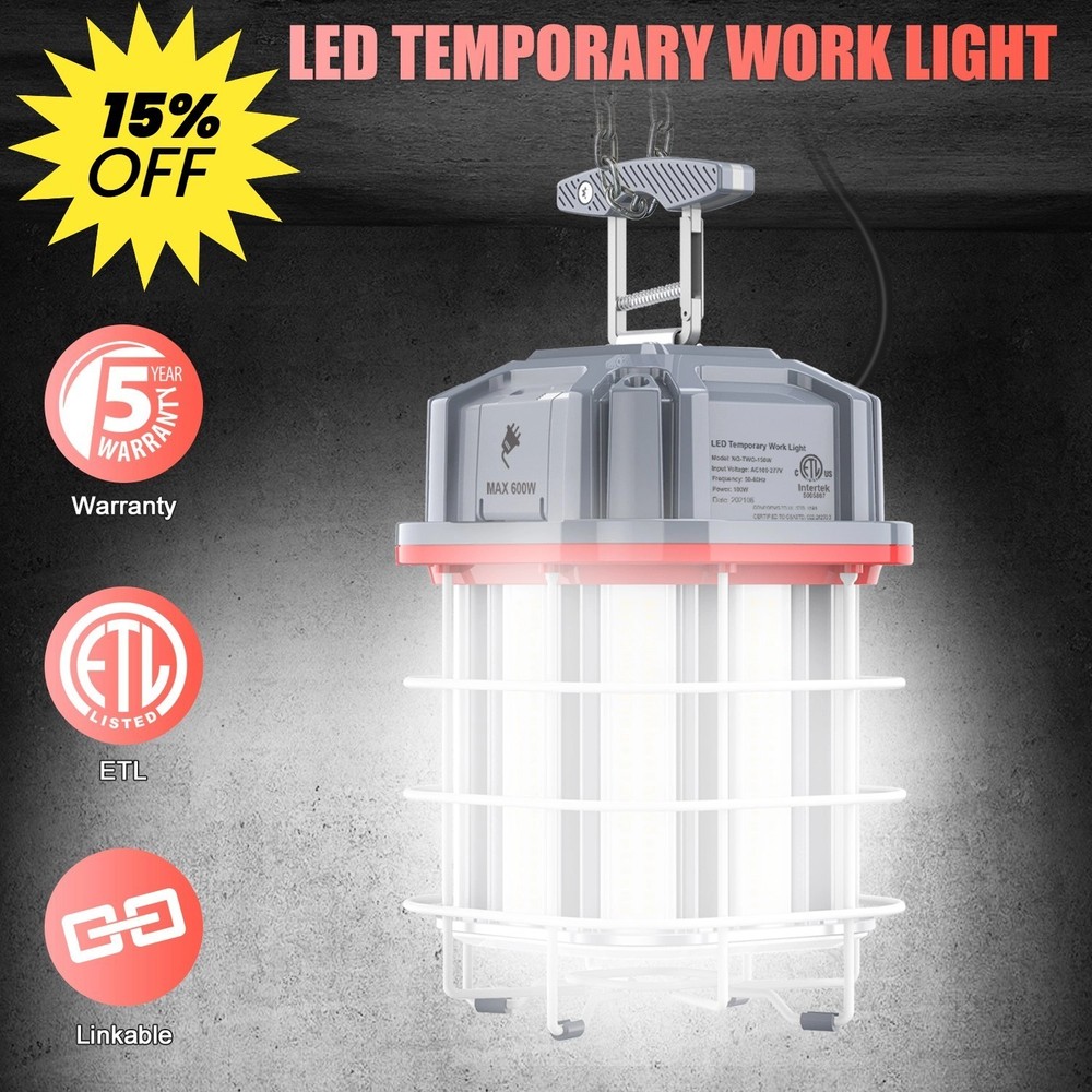 LED Temporary Work Light 100/150Watt Super Bright Linkable Construction Light