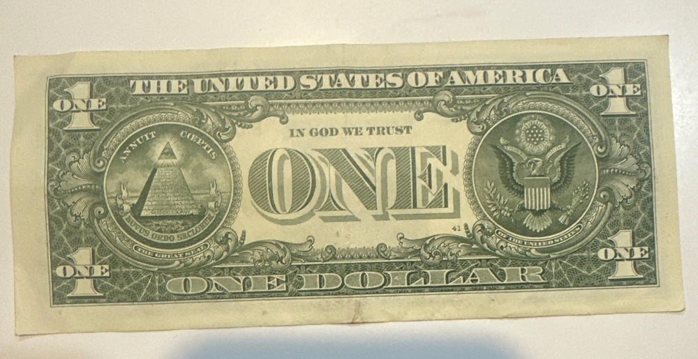 2017 $1 Dollar Bill Star Note, Miscut Cut Error and Low Serial Number