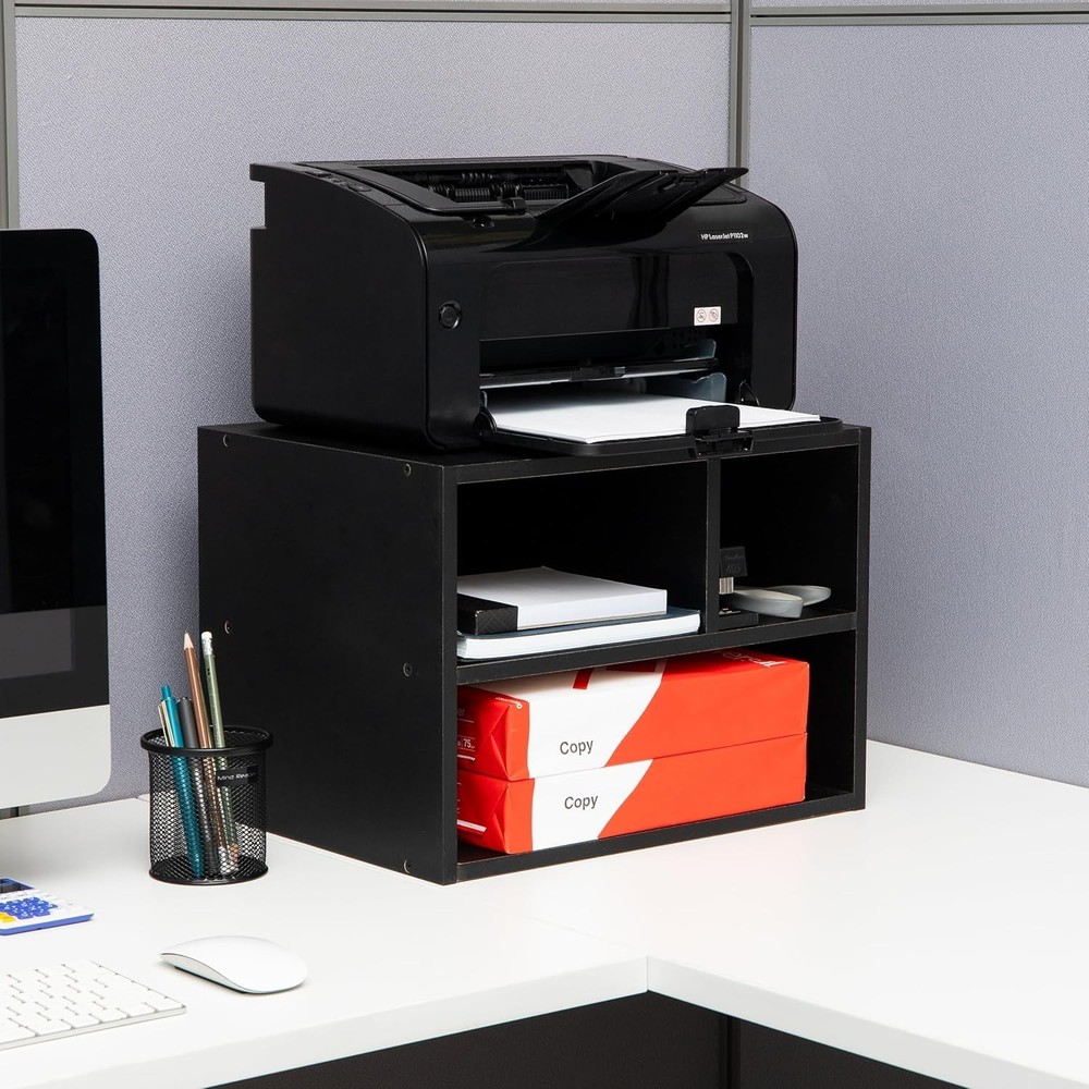 Rolling Printer Cart Utility Cart Printer Stand Under Desk Storage Office MDF