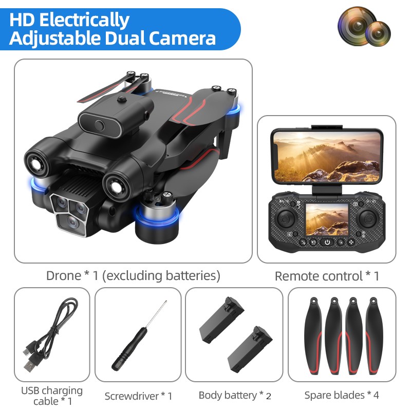 RC Drone HD Dual Camera 360° Block Light Flow Position Hovering 2 battery LF632