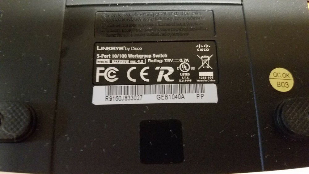 Linksys EtherFast (EZXS55W) 5-Ports External Switch