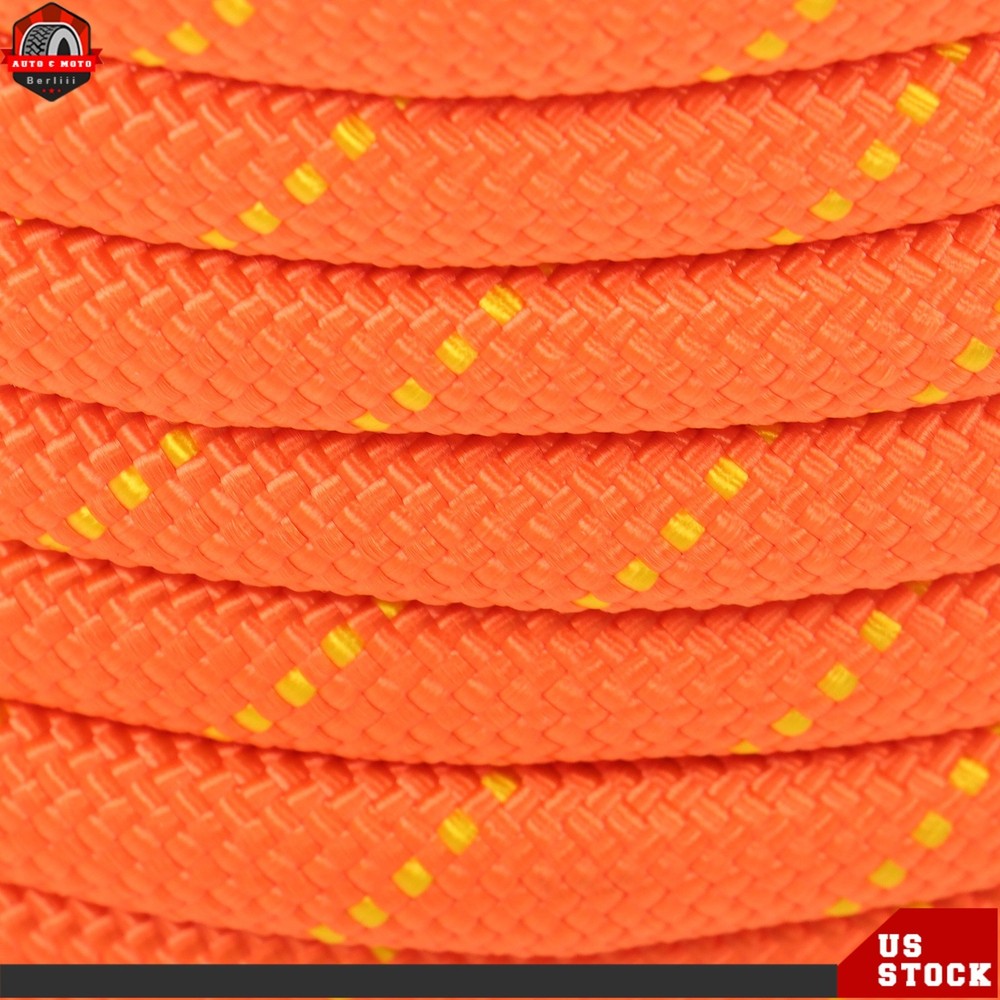 1/2"×125' Double Braid Nylon/Polyester Arborist Rope Pulling Rigging Line Orange