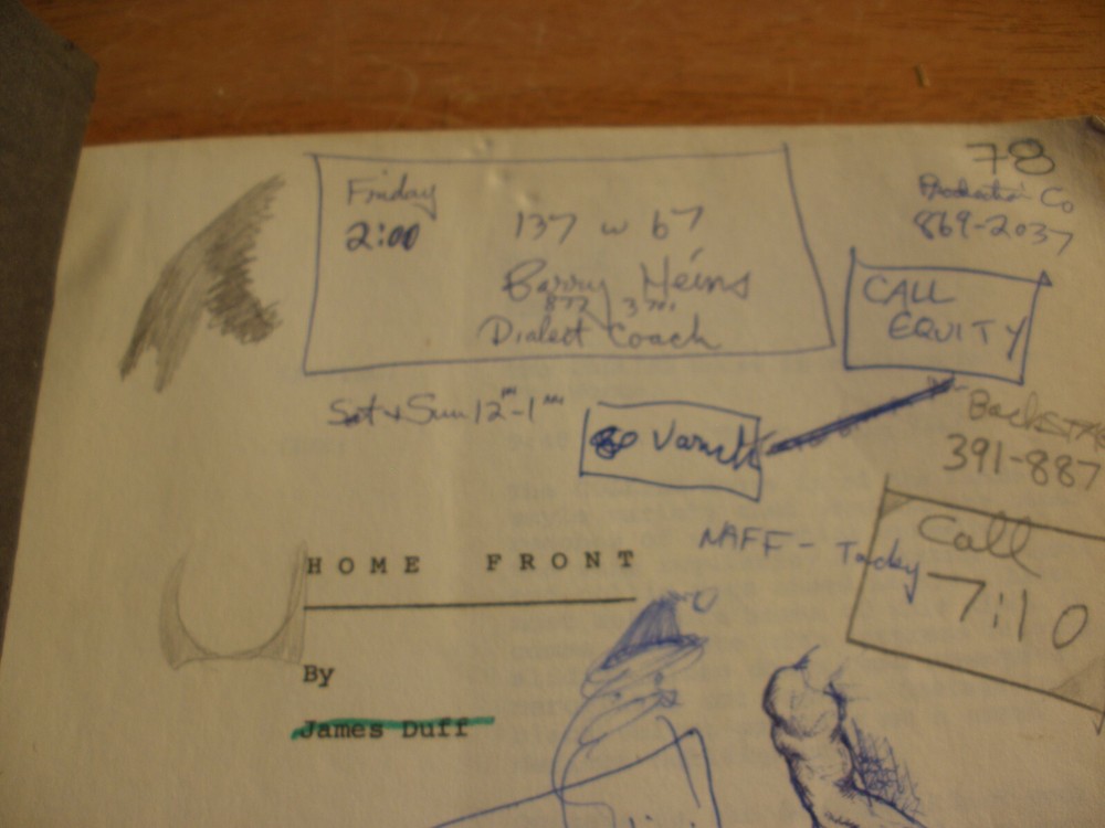 1970s James Duff Home Front ORiginal script with notes drawings