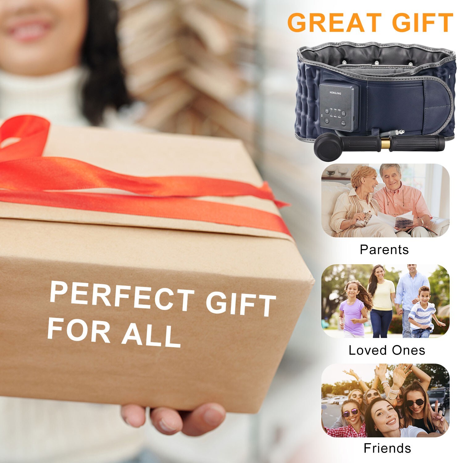 Inflatable Back Massager Belt with Heating & Vibration for Back Pain Relief