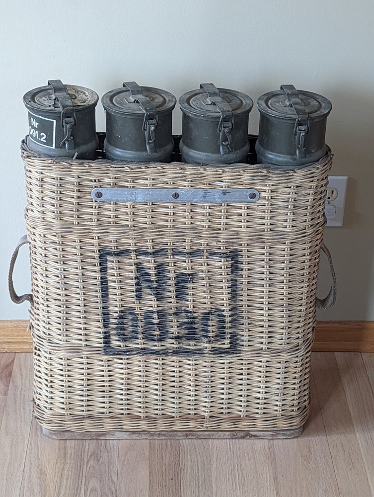 ***RARE*** Nr 0830 German Wicker Basket EMPTY Shell Containers WW2