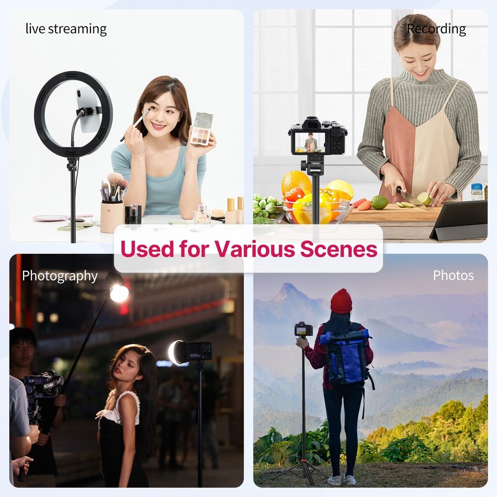 Extendable Photography Light Stand 81" Adjustable Tripod w/360° Ball Head Mount