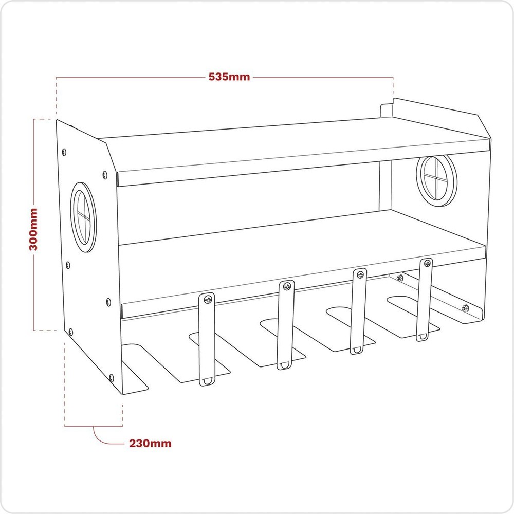 Sealey PTSR5 Power Tool Storage Rack Wall Mounted