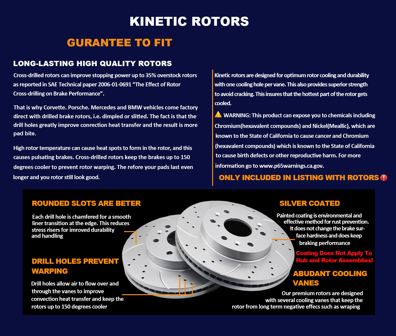 Front Rear Slotted Brake Rotors Pads for 2009-2020 Dodge Challenger Charger RWD